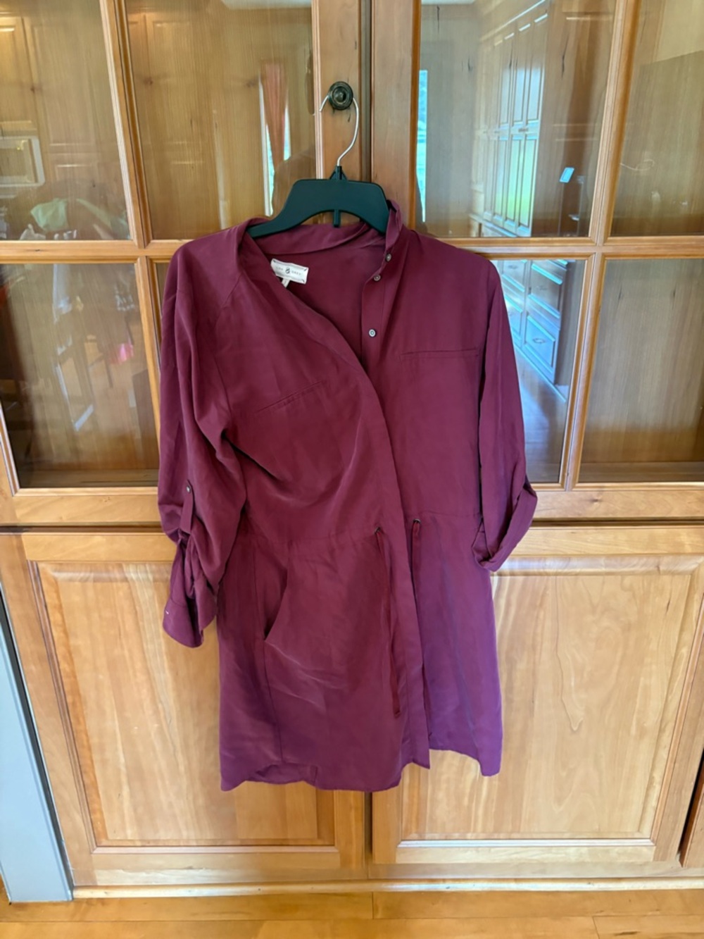 Lou & Grey Burgundy Long Sleeve Shirt Dress